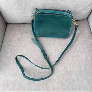 Green Fossil Campbell crossbody purse